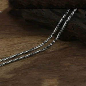 Real Solid 925 Sterling Silver Necklace Chain Corn Men's Jewelry 18"-32“