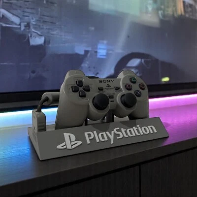 Sony Playstation 1 Controller Stand Grey and White ps1 DualShock Version Display - Image 1 of 4