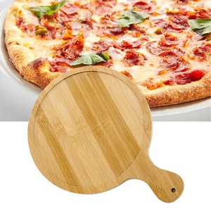 Rundes Holz Pizza Serviertablett Schneidebrett Schneidebrett Holz verschiedene Größen - Bild 1 von 10