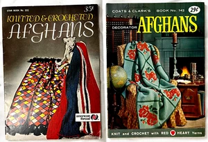 2 Crochet Pattern Books CC 142 Decorator Knitted & Crocheted Afghans STAR 222 - Picture 1 of 11