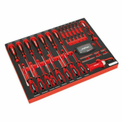 Sealey TBTP04 Tool Tray Screwdriver Slotted Phillips Hammer Thru Pozi 72 Pc Set - Image 1 of 4