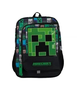 Minecraft Creeper 16" Reflective Tabs Backpack School Laptop Travel Bookbag NWT - Picture 1 of 5