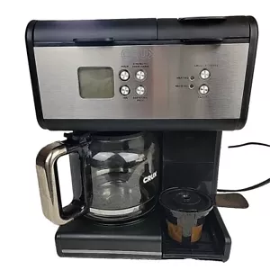 Crux Triple Brew Coffee Maker TSK-1180R2B Black Chrome Carafe Filter - Picture 1 of 8