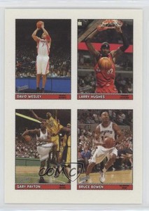 2005 Bazooka 4-on-1 Stickers Larry Hughes Gary Payton Bruce Bowen David Wesley