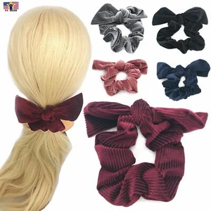 Banda para la cabeza del cabello Cinta para lazo Corbata Acanalada Pana Terciopelo Tumble Scrunchies Soporte - Imagen 1 de 15