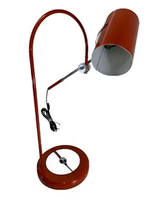 Robert Sonneman Orange Desk Lamp Metal Adjustable MCM Stunning Vintage Light - Picture 1 of 12