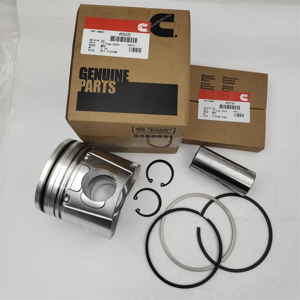 Juegos de anillos de pistón y pistón STD 4955520 para Cummins 07-19 Dodge Ram 6,7 L 107 mm Foto 1 de 4