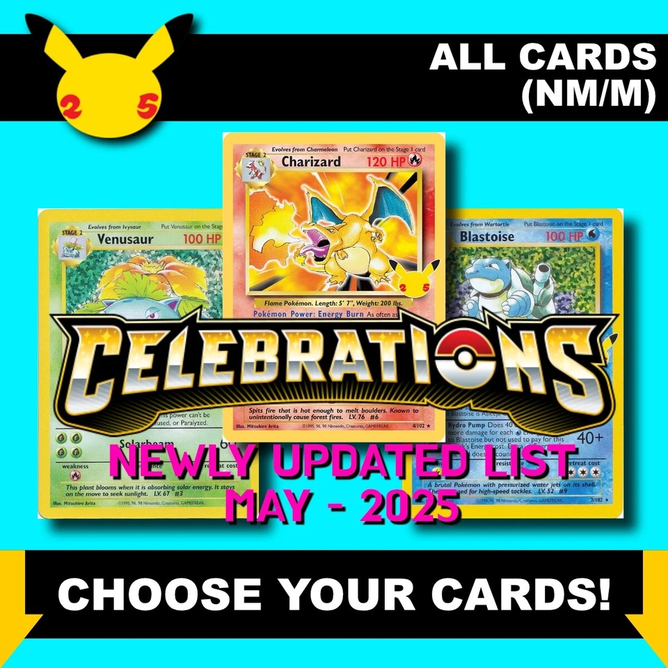 Pokemon Celebrations Classic Collection - Choose Cards Below - NM - Image 1 of 1