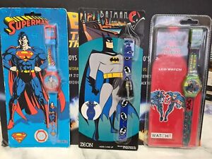 DC Comic Kids Collectible Digital Watches Superman with Hologram & x2 Batman  
