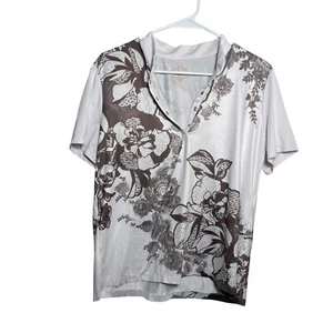 Coral Bay Shirt Women's Petite Large V-Neck Short Sleeve Collared Athletic Top - Picture 1 of 6