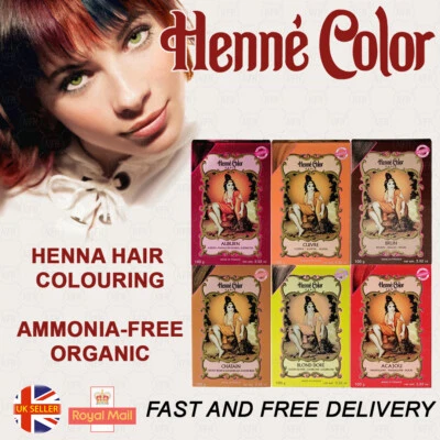 Henna Powder 100g Natural Hair Dye Henne Color AUBURN COPPER BROWN MAHOGANY - Image 1 of 4