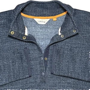 Orvis Mens XL Jacket Quarter Zip Pullover Thick Fleece Lined Navy Blue - Imagen 1 de 7