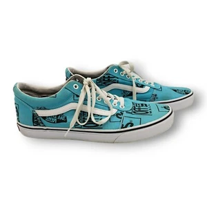 Zapatillas deportivas de skate Vans Ward de caña baja para hombre 12 estampado azul fuera de la pared - Imagen 1 de 9
