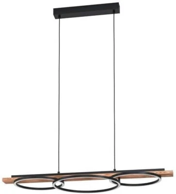 Eglo 99624 LED Boyal 3 Kreise Pendelleuchte Holz vintage dimmbar EEK:E (SpekA-G) - Bild 1 von 4