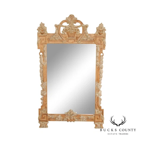 Louis XV  Style Carved Wood Rectangular Wall Mirror Cover