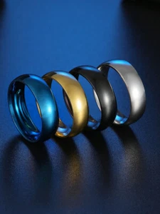 Stainless Steel Rings Couple Engagement Ring Finger Ring Wide Band Size 6-13 - Bild 1 von 14