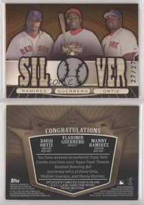 2007 Triple Threads Relic Combos Sepia /27 Manny Ramirez Vladimir Guerrero HOF