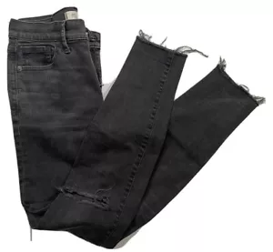 Pantalones de mezclilla ajustados para mujer Madewell talla 26 negros elásticos de altura alta - Imagen 1 de 9