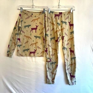 Tea Collection Girls Pajamas 2 Piece Long Sleeve Pants Woodland Animals Size 14 - Picture 1 of 7
