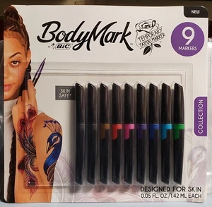 BIC Bodymark Temporary Tattoo Marker Assorted Colors 9 Count - Picture 1 of 2