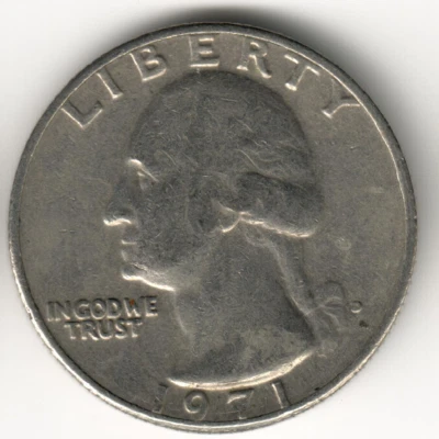 USA - 1971D - Washington ¼ Dollar - Heraldic Eagle - #9624 - Image 1 of 2