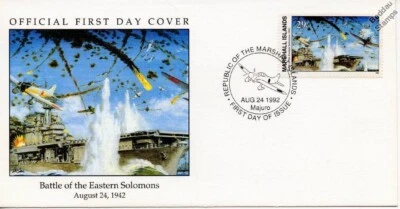 1942 WWII Battle of Eastern Solomons USS ENTERPRISE Aircraft Carrier Stamp FDC - Image 1 of 3