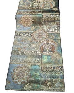 Formal Fukuro Obi – Gold & Silver Brocade with Floral and Phoenix Motifs - Picture 1 of 4