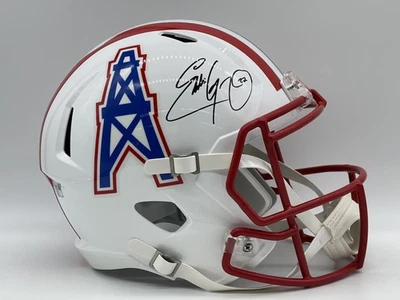 Casco de velocidad autografiado por Eddie George Houston Oilers F/S - Fanáticos Foto 1 de 4