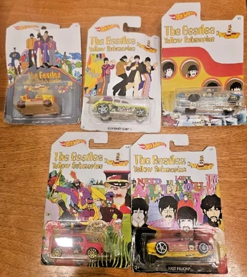 Hot Wheels The Beatles Yellow Submarine Series Lote de 5/6 Coches Nuevo en Paquete 2016 Foto 1 de 4