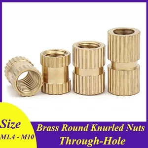 M1.4 M1.6 M2 M2.5 M3 M4 M5 - M10 Dadi zigrinati tondi in ottone massiccio foro passante - Foto 1 di 76