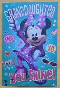 Granddaughter Birthday Greeting Card/Large (+Envelope 5.5x8.0"/ Minnie Mouse  - Picture 1 of 4