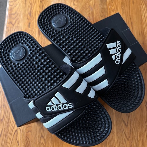 ADIDAS ADISSAGE SLIDES UOMO CORE NERO BIANCO NUVOLA US MEN 11 12