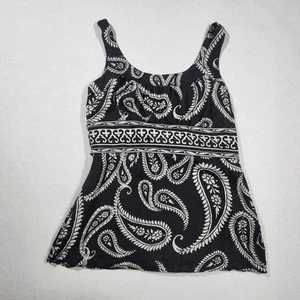 Blusa sin mangas White House Black Market 100 % seda negra blanca cachemira talla XS - Imagen 1 de 9