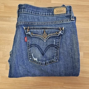 Levi's 515 Women's Bootcut Jeans Sz 16 Distressed Broken In Y2K  - Picture 1 of 18