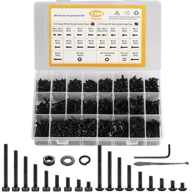 M2 M3 M4 M5 Cabeza Hexagonal Enchufe/Botón Tapa Tornillos Pernos Tuercas y Arandelas Surtido Kit Foto 1 de 3