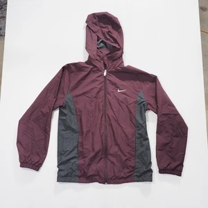 Nike Windbreaker Jacke Herren Medium weinrot burgund Kapuze durchgehender Reißverschluss sportlich - Bild 1 von 9