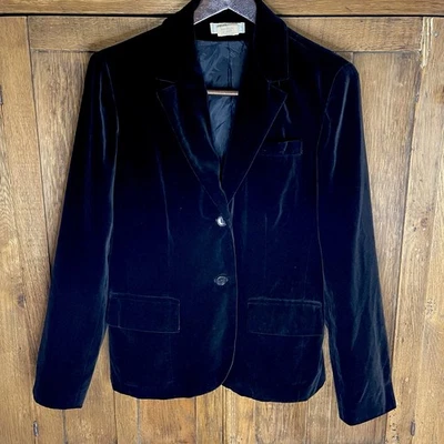 Blazer de terciopelo Prestige Of Boston chaqueta de 2 botones negro Academia mujeres 10 de colección Foto 1 de 4