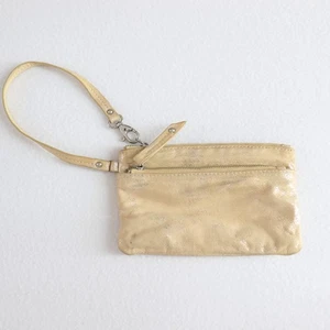 Sportscraft Mujer Pequeño Cuero Muñequera Bolso Cartera Beige Plata Cremallera - Imagen 1 de 10