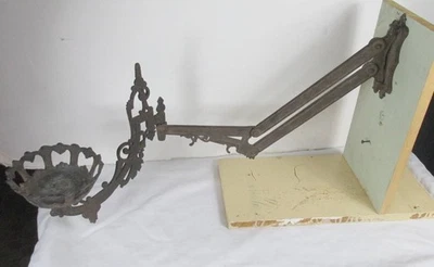 Rare Swing Arm Cast Iron Wall Bracket adjusts  up & down & swings 1879 patent - Image 1 of 4