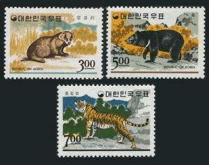 Korea South 502-504,hinged.Michel 567-569. Badger,Black bear,Tiger,1966.