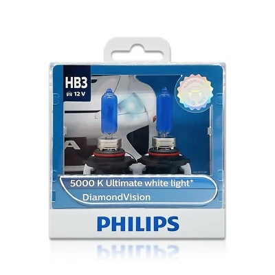 Philips DiamondVision HB3 9005 Halogen Headlight Bulbs 9005DVS2 5000K Pack of 2 - Image 1 of 4