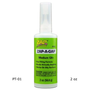 Zap-A-Gap PT01 CA+ Super Glue Medium Viscosity (2 oz / 56.6 g) - Picture 1 of 1