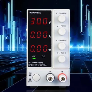 NPS306W Adjustable Lab DC Bench Power Supply Variable Digital 0-30V 60Hz - Picture 1 of 11
