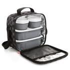 Insulated Lunch Bag with Containers for men, Women, Kids, Gray Checked-Superio