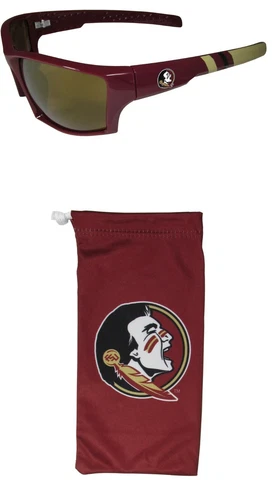 Florida State Seminoles Edge Wrap Sunglasses with Microfiber Bag (NCAA) Licensed Cover