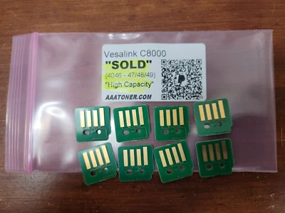 8 x High Capacity Toner Chip (4046 - 47/48/49) for Xerox VersaLink C8000 Refill - Image 1 of 3