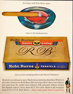 1962 Robt. Burns Cigars Season's Greetings Vintage Print Ad Christmas Panatela - Picture 1 of 1