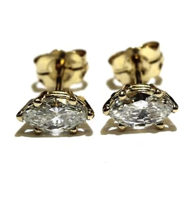 GIA-zertifiziert 14k Gelbgold 0,63ct I1-SI2 G-F Marquise-Schliff Diamant Ohrringe - Bild 1 von 10