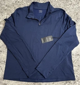 NWT AllBirds Natural Run Mid Layer Quarter Zip Womens Large Golfing Blue Wool - Picture 1 of 10