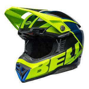 Helm Moto-Cross BELL MOTO-10 SPHERICAL Sliced Blau Netzhaut Matt Poliert 22.06